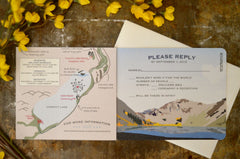 Convict Lake California Wedding Invite -3pg Wedding Livret Booklet Invitation