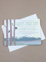 Spring Colorado Rocky Mountain 5x7 wedding invitation/ spring colors and squirrels with A7 envelopes - JA1