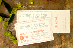 Ticket Invitation Barn Dairyland Illustrated Craftsman Wedding Invitation with Tear Off RSVP Card - BP1