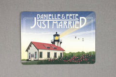 Point Cabrillo Lighthouse 5x7 Just Married Elopement Announcement with A7 envelopes