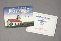 Point Cabrillo Lighthouse 5x7 Just Married Elopement Announcement with A7 envelopes