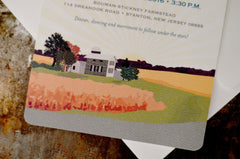 Family Farm with Wheat Field Landscape Wedding Invitation 5x7 / with A7 envelopes - BP1