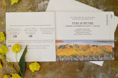 Egg Harbor Wisconsin Fall Wedding Scenery Livret Invitation with A8 Envelope