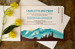 Denali Alaskan Mountains (Turquoise & Brown) with Bear Sunrise 5x7 3pg Livret Booklet / A7 Envelopes - BP1
