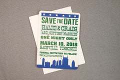 Nashville Save The Date, Nashville Concert Poster Save the Date Notecard with A2 Envelope,  One night Only, Hatch Show Inspired