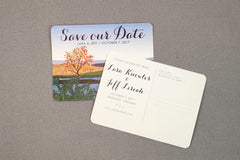Virginia Vineyard and Blueberry Farm Fall Wedding Save the Date Postcard