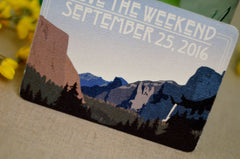 Yosemite Tunnel View Craftsman // Save The Date Postcard // Deep Mountain Landscape