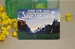 Yosemite Tunnel View Craftsman // Save The Date Postcard // Winter Mountain Landscape