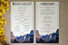 Yosemite Tunnel View Craftsman // Ceremony Program for Wedding // Summer Mountain Landscape
