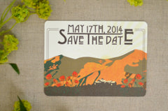 Figueroa Mountain Farmhouse Landscape // Craftsman Save The Date Postcard