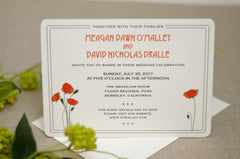 Figueroa Mountain Farmhouse Landscape with Wild Flowers // Craftsman 5x7 Wedding Invitation with Envelope