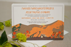 Rustic Figueroa Mountain Farmhouse Landscape with Wild Flowers // Craftsman 5x7 Wedding Invitation with Envelope  - BP1