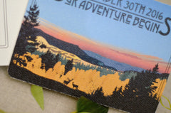 Grand Mesa Craftsman Wedding Save The Date Postcard // Mountain Valley Deer Landscape - BP1