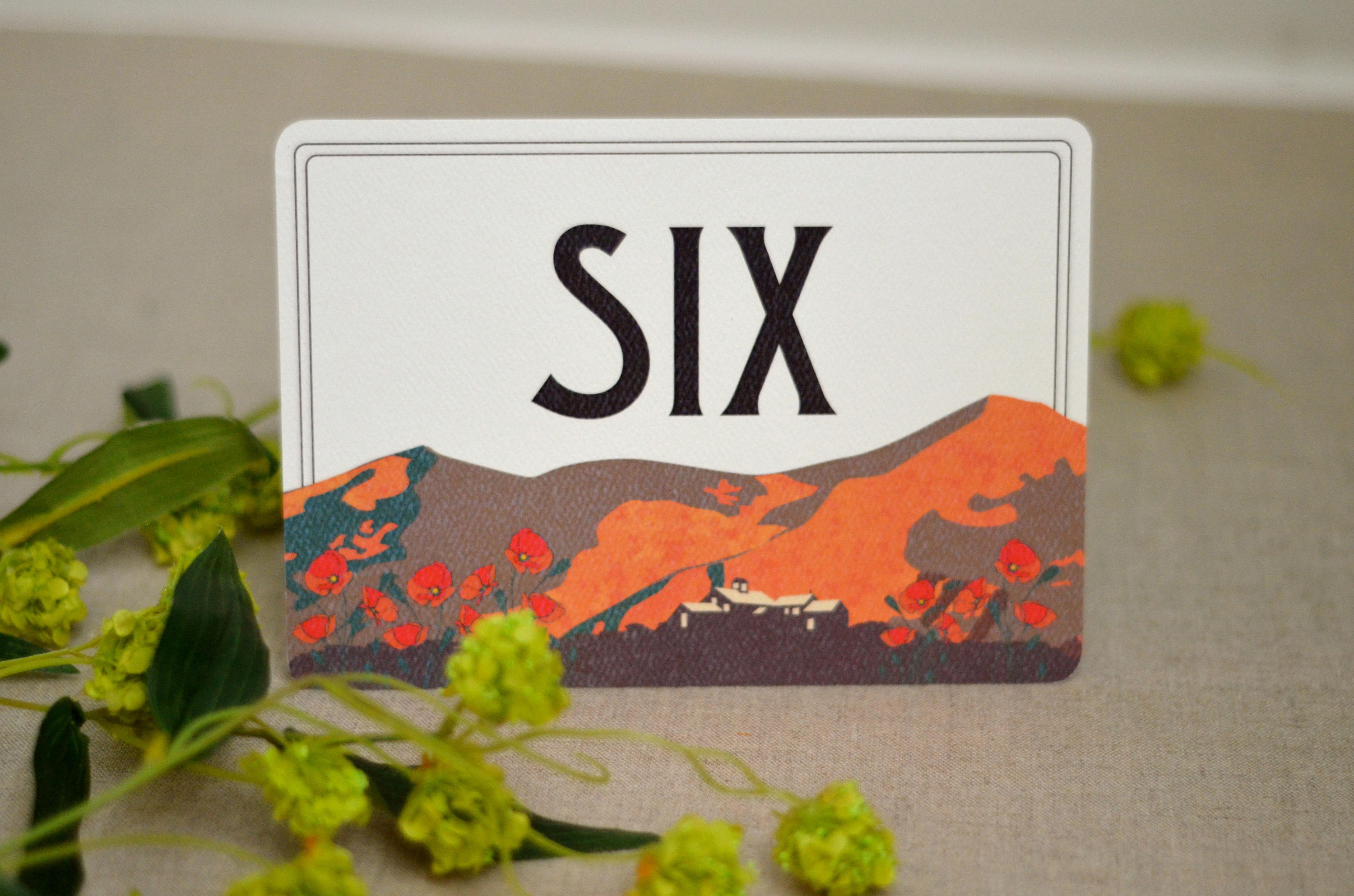 Figueroa Mountain  Landscape Craftsman Table Number 5x7 Flat - Wedding Sign