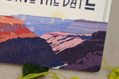 Grand Canyon National Park Wedding Announcement Craftsman // Save The Date // Sunset Landscape
