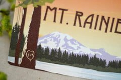 Craftsman Table Number 5X7 // Wedding Sign Mount Rainier National Park Washington Mountain with Deer