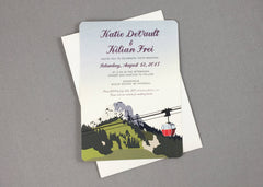 Kampenwand Mountain Germany with Cable Car 5x7 Wedding Invitation