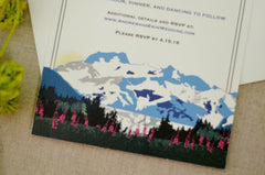 Herbert Glacier Juneau, Alaska Landscape 5x7 Wedding Invitation with Envelope // Mountain Landscape Invite