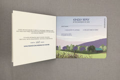 Montague Massachusetts Mountains with Wildflowers 3pg Booklet Wedding Invitation with A7 Envelopes