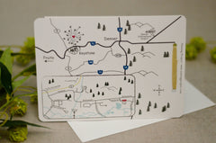 Colorado Mountain Landscape Invitation Booklet // Longs Peak Yellow Birch trees Livret 2pg Invitation with Envelope