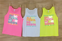 Girls Weekend All Fiesta No Siesta on Beach Tank, Birthday Weekend, Bachelorette Beach Bash Matching Shirts - Personalized Matching Shirts