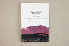 Pink Topatopa Mountains with Wildflowers 5x7 Greeting Card Wedding Invitation with RSVP Postcard - TE1