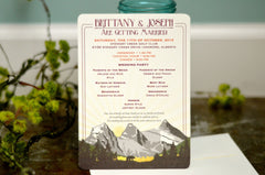 Craftsman Three Sisters Mountain Landscape Wedding 5x7 Invitation with Envelope