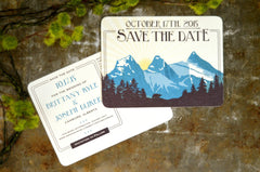 Three Sisters Mountains Save The Date Postcard // Blue Mountain Landscape // BP1