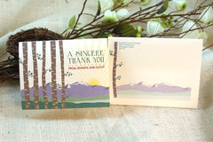 Colorado Spring Rocky Mountains Thank You Folded Note Card - A2 Broadfold Thank You Card with A2 Envelope - KW1