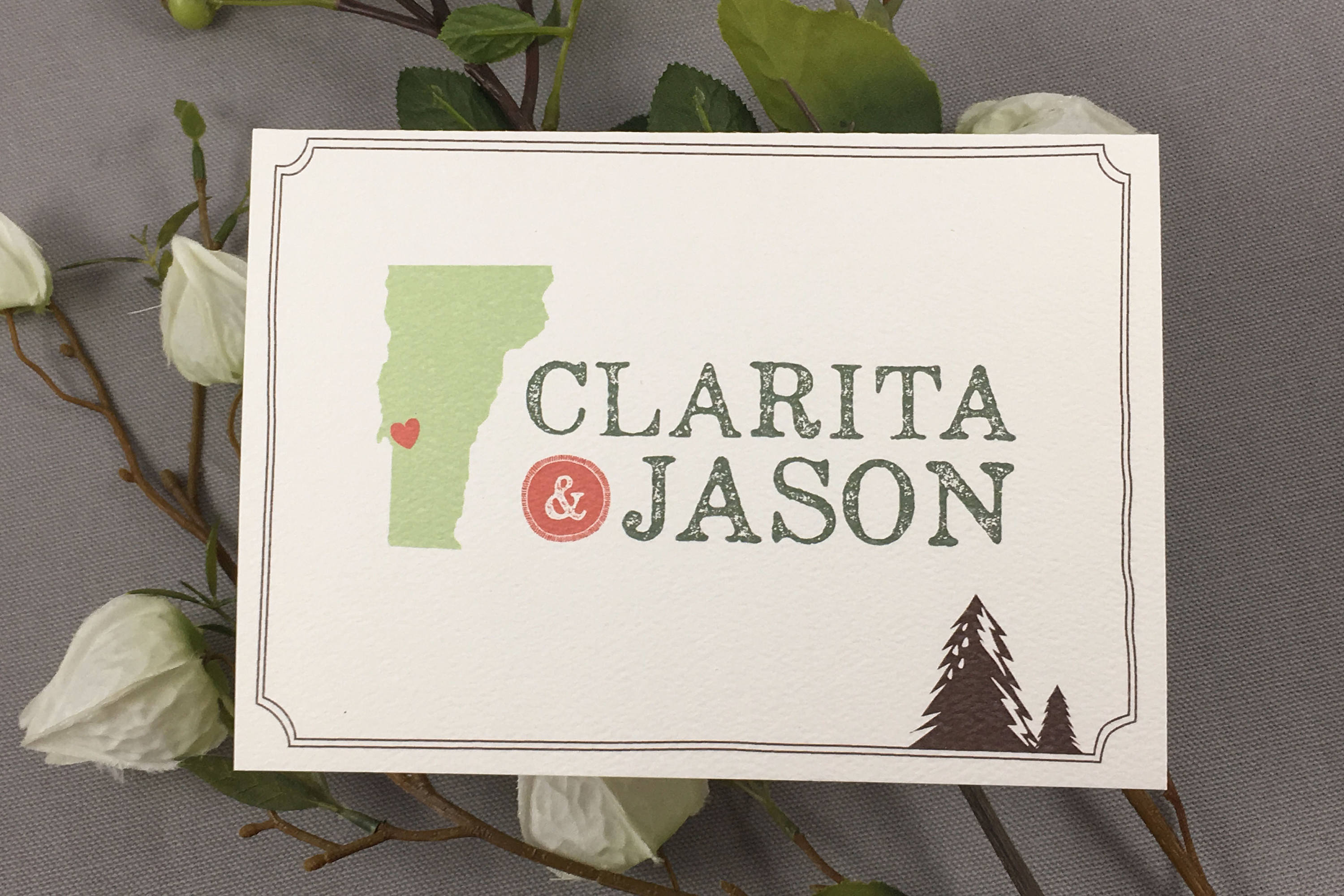 Rustic Mountain Wedding Trifold Invitation with State Outline and Moose // Rustic Trifold Invite with Itinerary and RSVP Postcard
