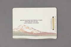 Fall Mt Hood Oregon in Burnt Orange and Gold 3pg Booklet Wedding Invitation with RSVP Postcard - TE1