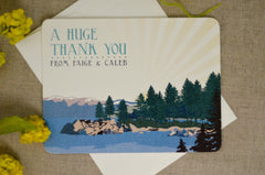 Lake Tahoe Landscape with Fannette Island Thank You Notecard with Envelope- Thank You Cards - BP1