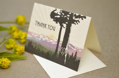 Lake Tahoe Landscape with Mountain Sunrise Thank You Notecard with Envelope- Thank You Cards - BP1