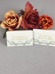 Gold Script and Greenery Escort/Seating Cards/Tented cards - JA1