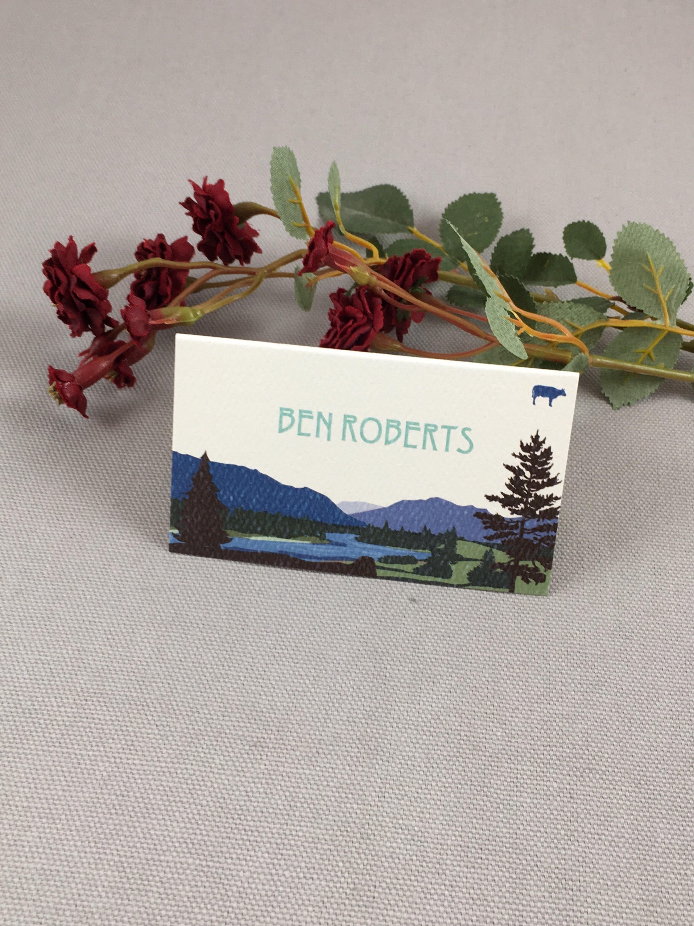 Montana Mountains with River Escort/Seating Cards/Tented cards