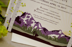 Sleeping Lady Mountain Washington Landscape 5x7 Wedding Invitation with A7 envelope & RSVP Postcard  - BP1