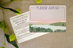 Starved Rock State Park Illinois Illustrated Landscape // Save the Dates // Wedding Announcement Postcard // BP1