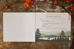 Catskills Mountains 3pg Livret Wedding Invitation with A7 Envelopes-Deer Mountain Wedding Invitation