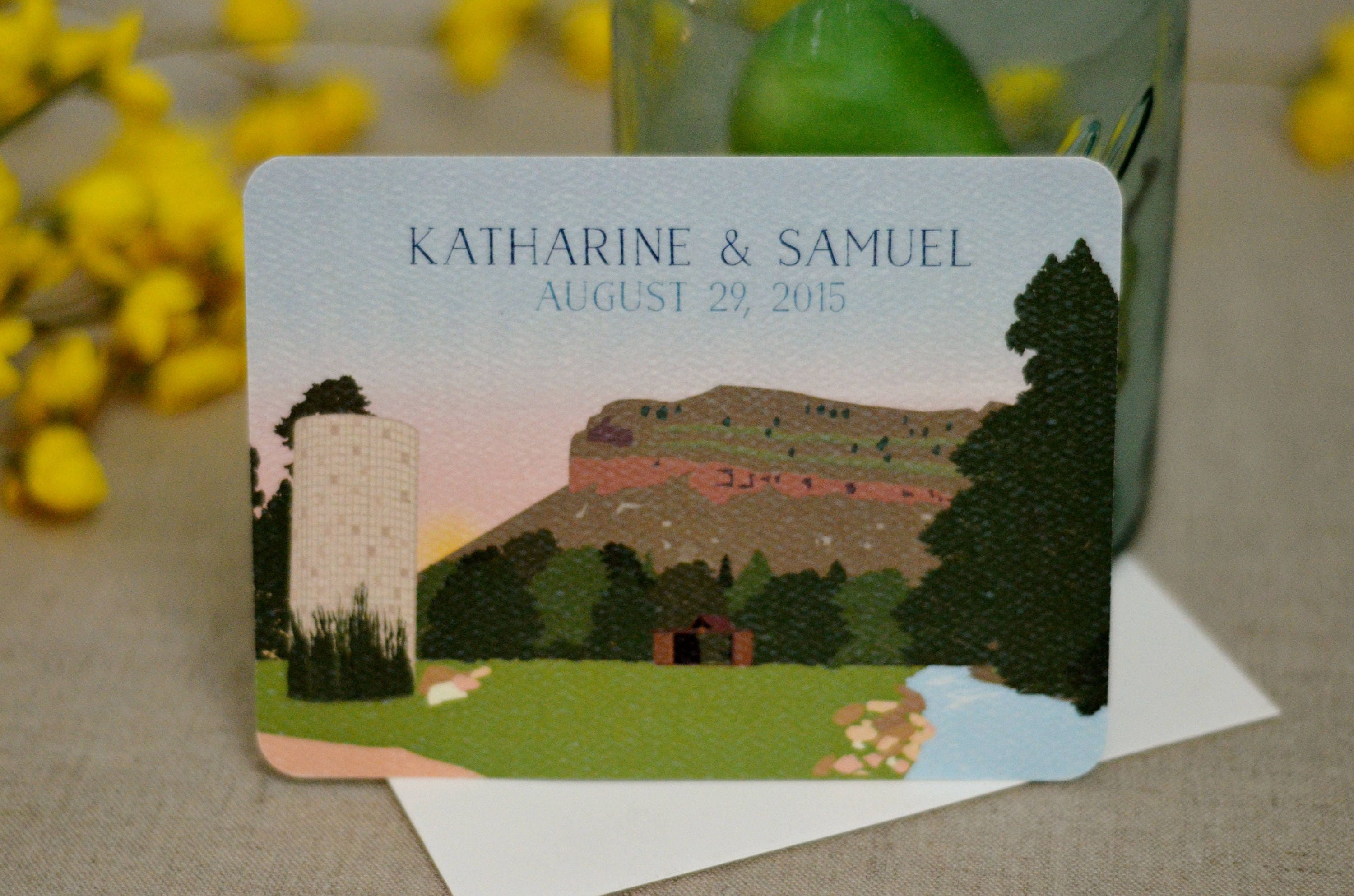 Planet Bluegrass Colorado // RSVP/Save The Date Notecard with Envelope // Colorado Landscape