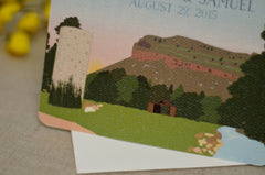 Planet Bluegrass Colorado // RSVP/Save The Date Notecard with Envelope // Colorado Landscape