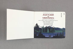 Canadian Rockies with Lake and Moose 3pg Livret Wedding Invitation