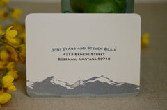 Rocky Mountain Green Landscape with Sunset 5x7 Wedding Invitation with RSVP Postcard - BP1