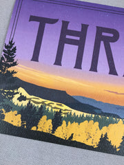 Grand Mesa Colorado at Sunset with Purple and Gold 2-sided Table Number - JA1