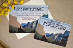 Yosemite Tunnel View Craftsman // Wedding Invitation with Envelope and RSVP Postcard // Summer Mountain Landscape // BP1
