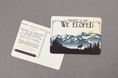Elopement Announcements / Denali Mountain Postcard / Mt. McKinley / Alaska Wedding / Mountain Wedding / We Eloped