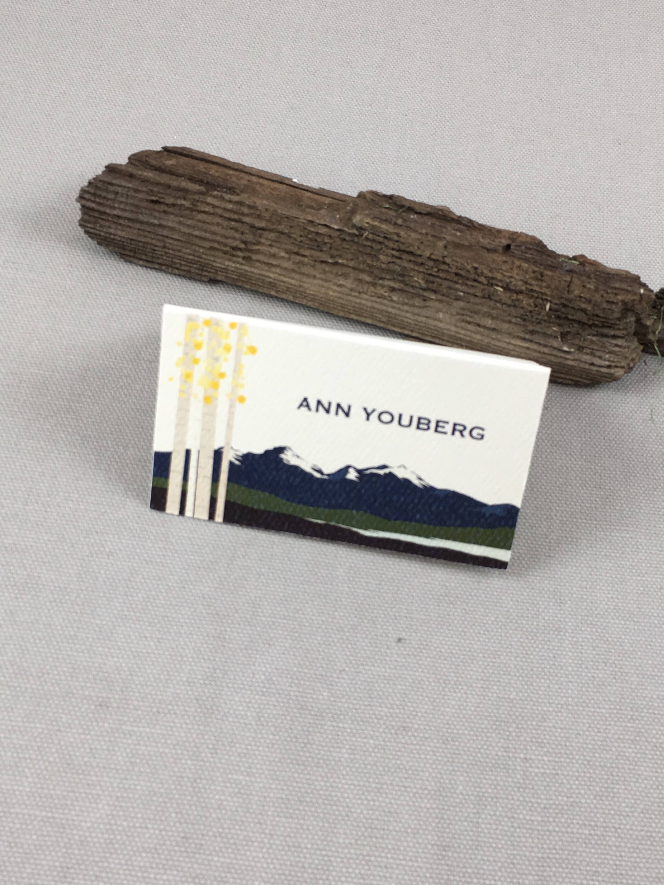 Colorado Mountains with Birch Trees Escort/Seating Cards/Tented cards