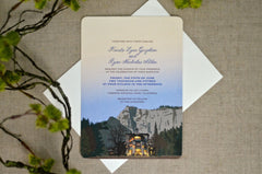 Yosemite Valley Chapel National Park // 5x7 Wedding Ceremony Invitation with Envelope // Illustrated Landscape // BP1