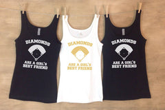 Diamonds Are a Girl's Best Friend - Baseball Bachelorette Party Shirts or Tanks // Single or Set