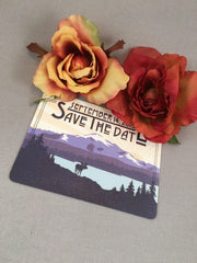 Purple Mt Palmer Alaska with Moose Save the Date Postcard