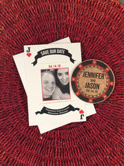 Casino Poker Cork Coaster Save the Date with A7 Envelopes - JA1